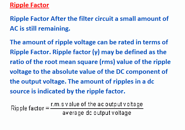 Define Ripple Factor